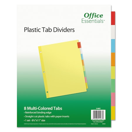 Office Essentials Table of Contents Index Divider 8-1/2 x 11", Assorted, PK8 11467